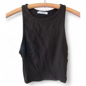 Black Ribbed Zara Crop Tank Top - size small